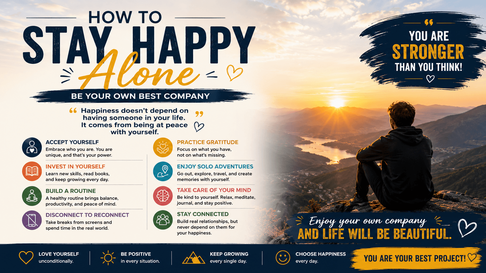 How to Stay Happy Alone: Finding Peace, Purpose, and Joy in Your Own Company